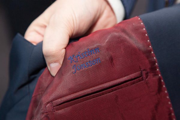 Nafnið saumað í hver landsliðsföt